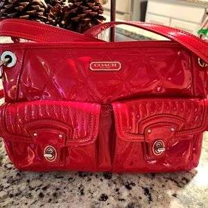 GORGEOUS Coach Patent Red Crossbody Handbag